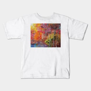 Autumn Woods Painting, Fall Decor, Autumn Decor, Country Cottage, Fall Trees, Falling Leaves, Colorful Leaves, Foilage Kids T-Shirt